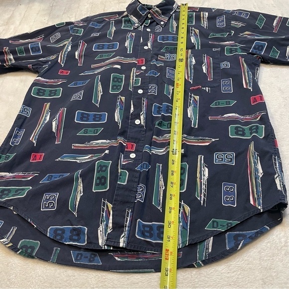 Vintage Nautica Sailing Button Up Shirt Men’s Size Medium Navy Blue Boating - Picture 11 of 14